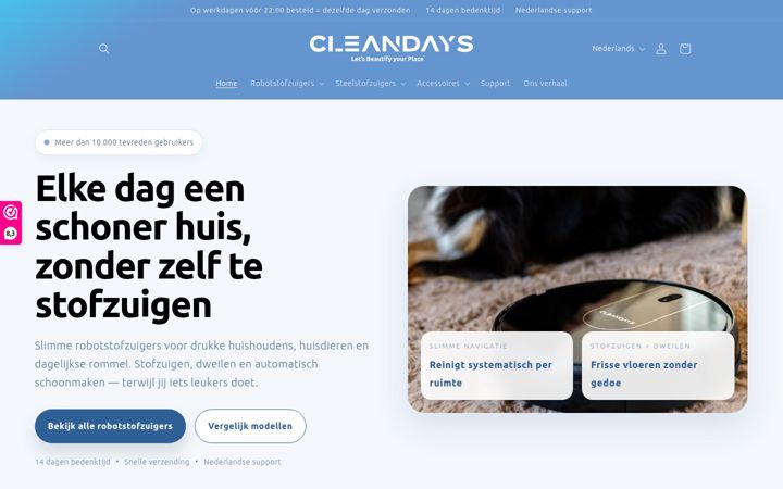 Snimka zaslona za cleandays.nl