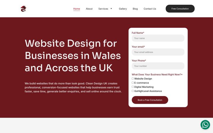 Screenshot of cleandesignuk.uk