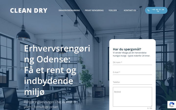 Screenshot of cleandry.dk