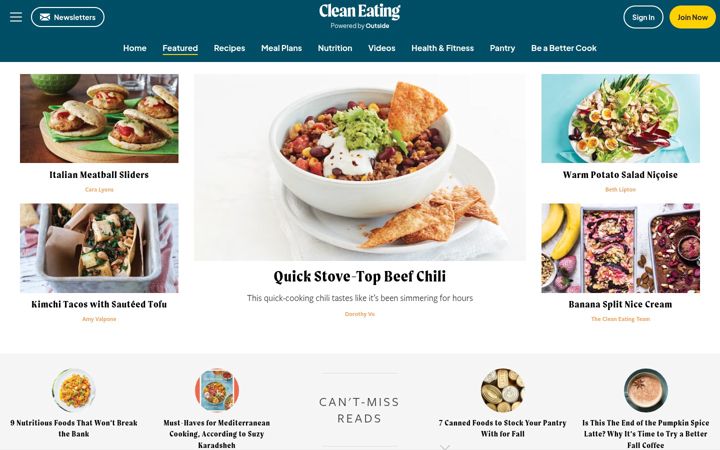 Skærmbillede af cleaneatingmag.com