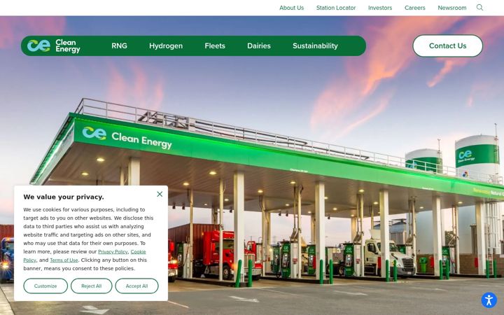 Screenshot of cleanenergyfuels.com