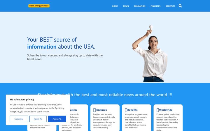 Screenshot of cleanenergyimpacts.com