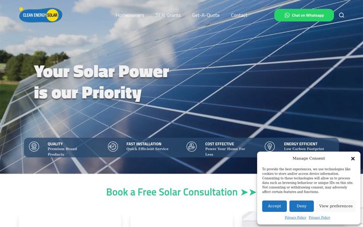 Capture d'écran de cleanenergysolar.ie