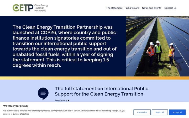 Screenshot di cleanenergytransitionpartnership.org