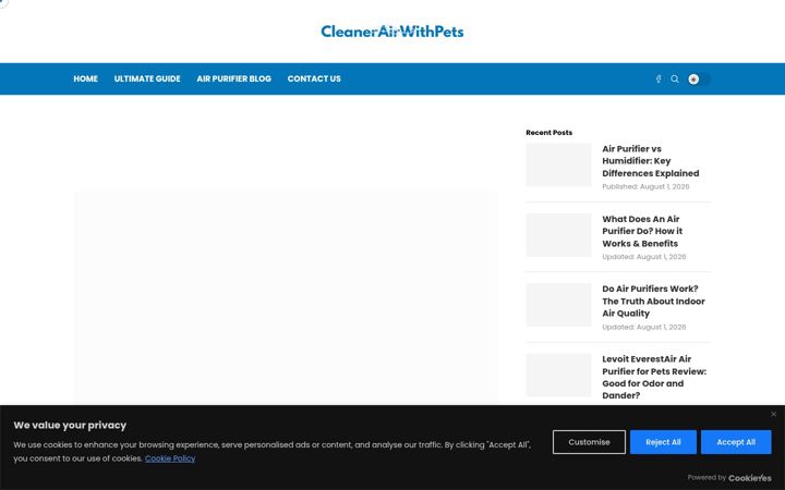 Screenshot of cleanerairwithpets.com