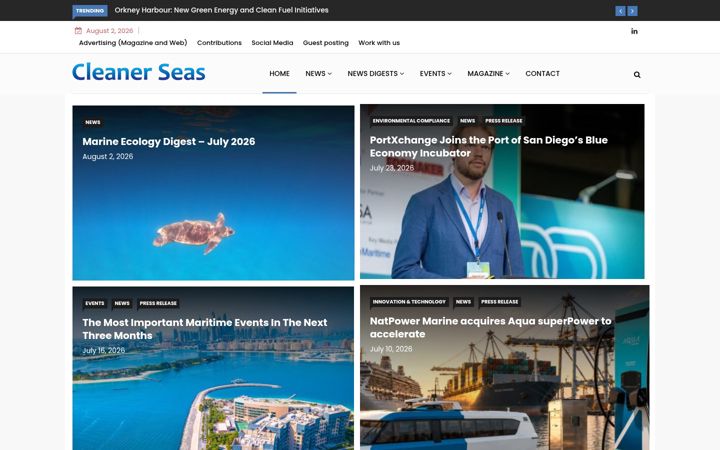 Screenshot of cleanerseas.com