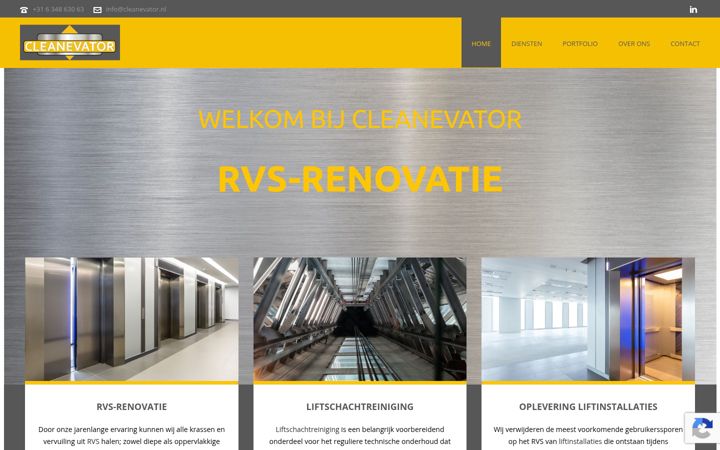 Screenshot of cleanevator.nl