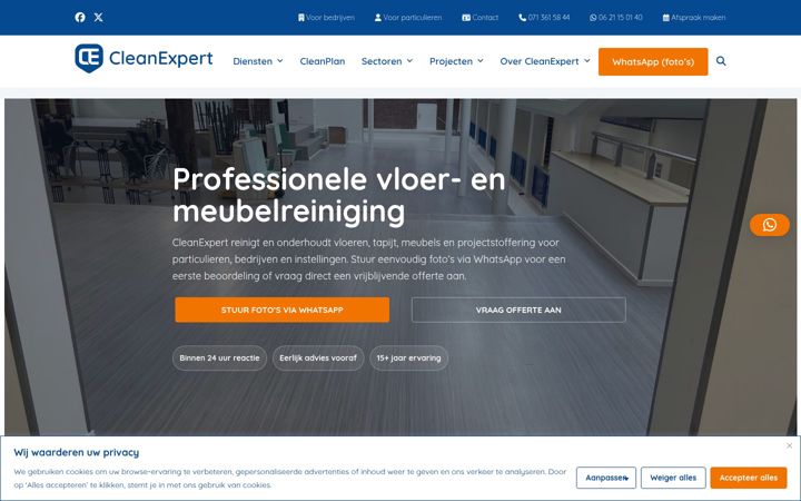 Snimka zaslona za cleanexpert.nl