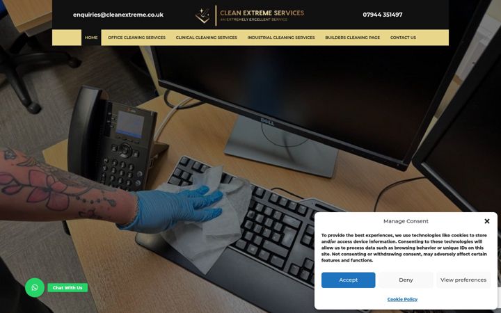 Skærmbillede af cleanextreme.co.uk