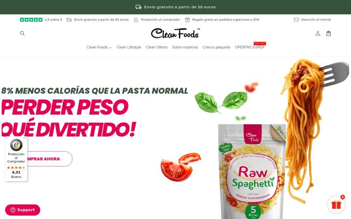 Екранна снимка на cleanfoods.es