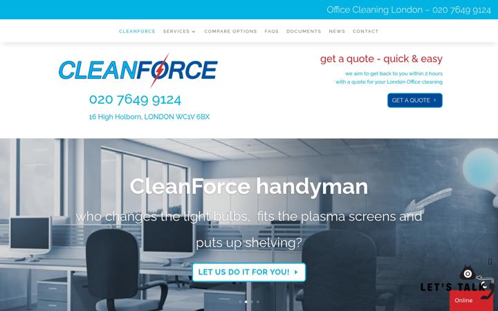 Screenshot of cleanforce.london