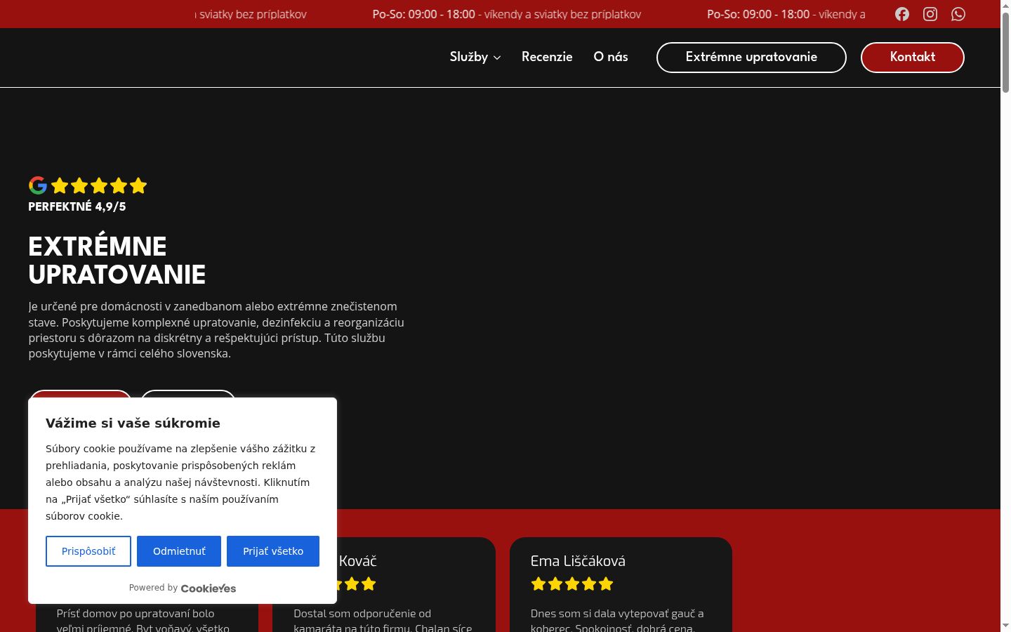 Captura de pantalla del banner de consentimiento mostrado antes de cualquier interacción
