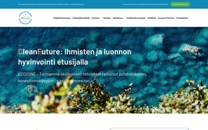 Screenshot von cleanfuture.fi