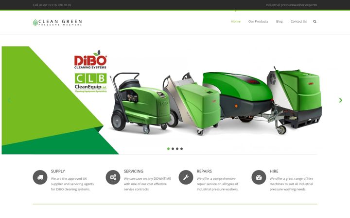 Zrzut ekranu cleangreenpressurewashers.co.uk