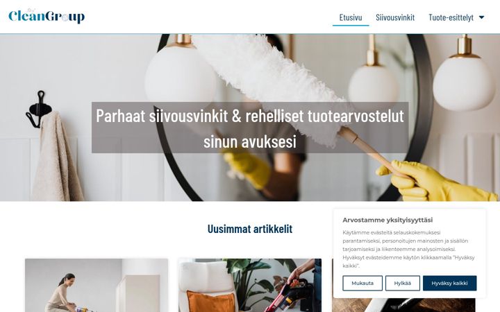 Screenshot von cleangroup.fi