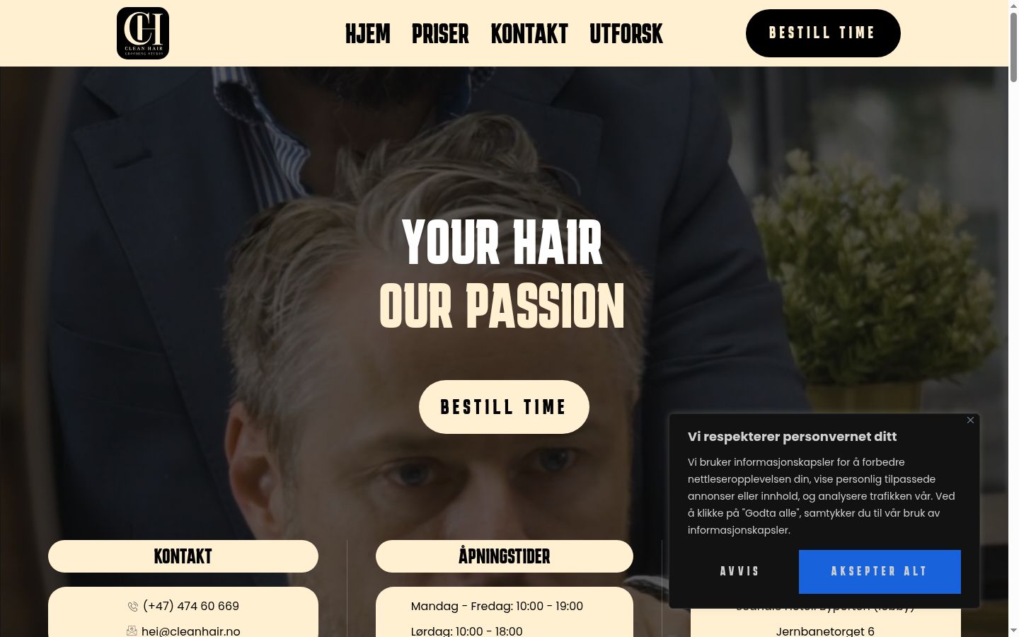 Screenshot del banner di consenso mostrato prima di qualsiasi interazione