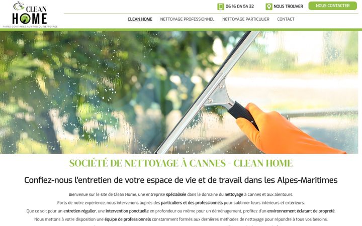 Screenshot of cleanhome-cannes.fr