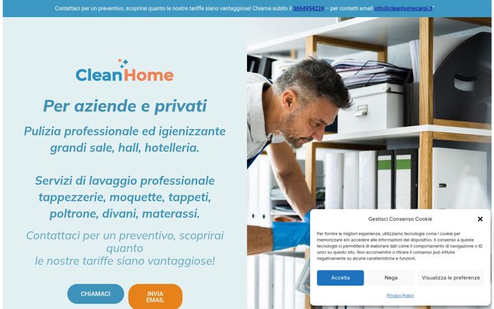 Skærmbillede af cleanhomecarpi.it