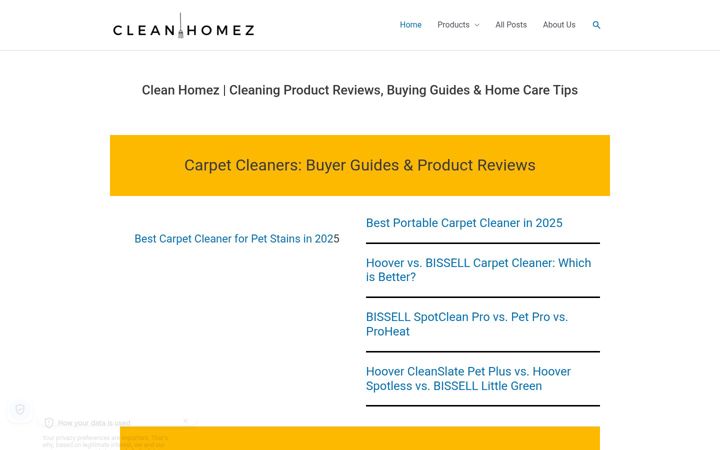Screenshot of cleanhomez.com