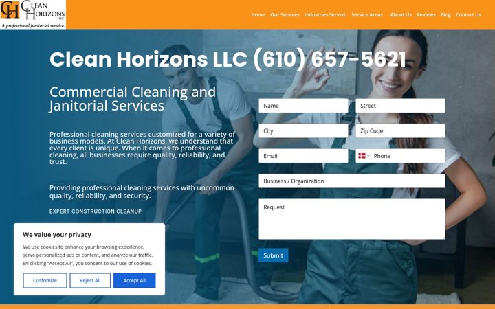 Screenshot of cleanhorizonsllc.com