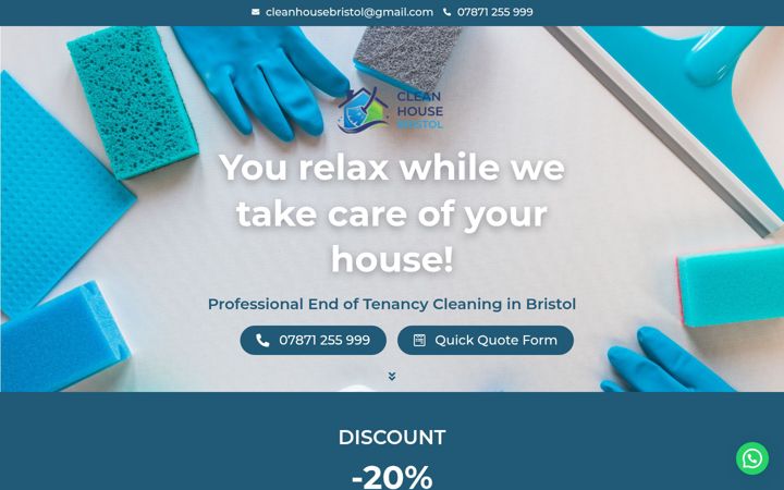 Zrzut ekranu cleanhousebristol.co.uk