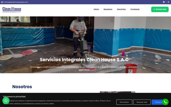 Screenshot of cleanhousemantenimientos.com