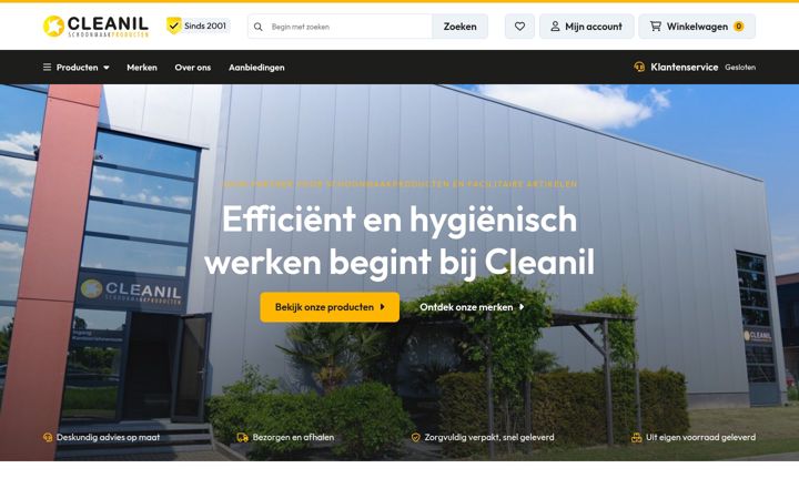 Screenshot of cleanil.nl