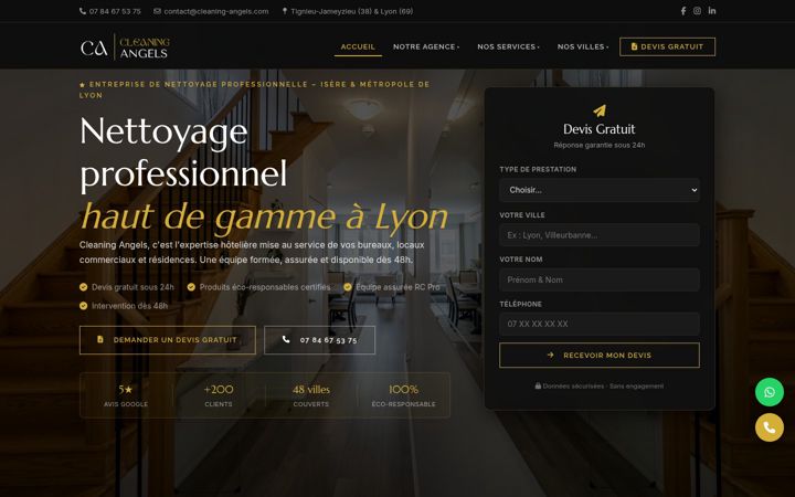 Screenshot of cleaning-angels.com