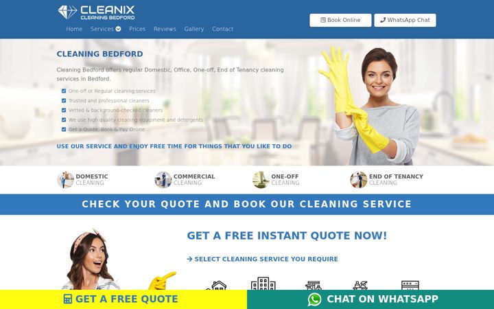 Screenshot of cleaningbedford.com