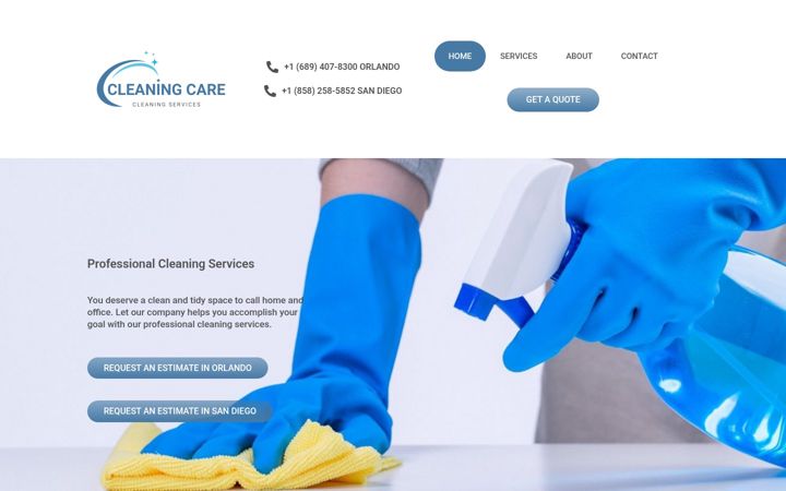 Screenshot of cleaningcareorlando.com