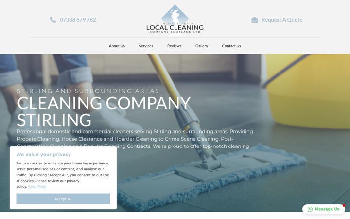 Screenshot of cleaningcompanystirling.co.uk
