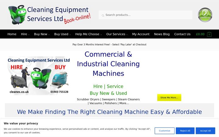 Zrzut ekranu cleaningequipmentservices.uk