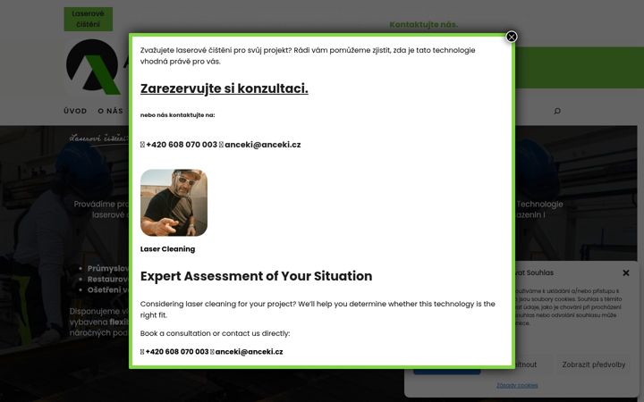 Screenshot of cleaninglaser.cz