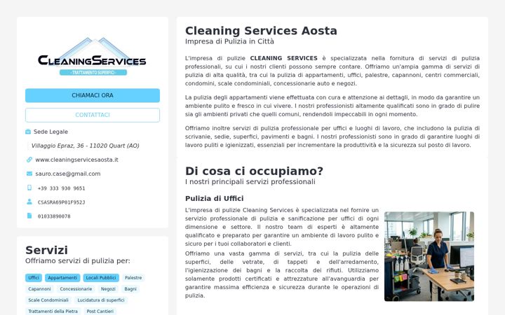Screenshot of cleaningservicesaosta.it