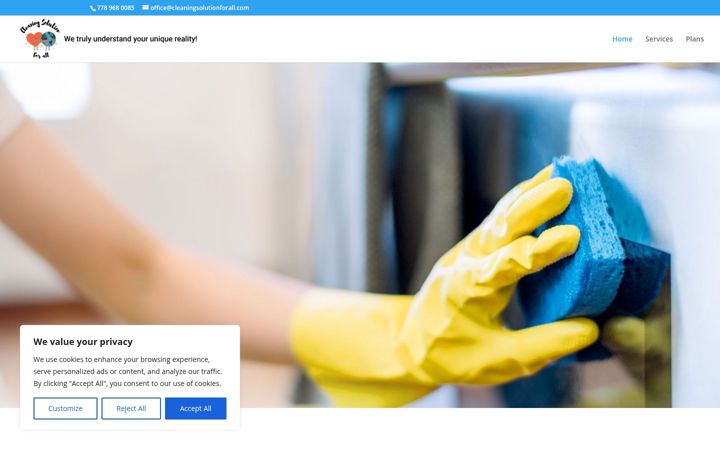 Screenshot of cleaningsolutionforall.com