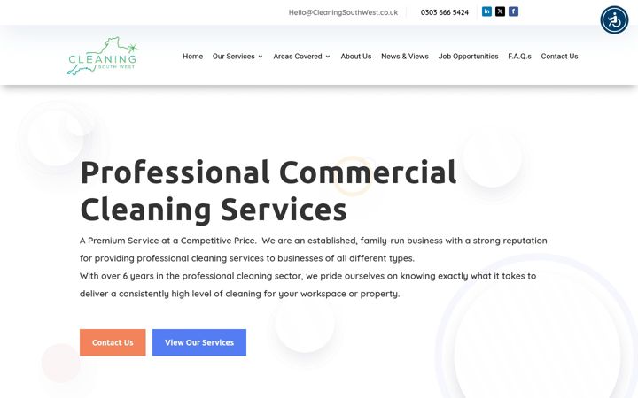 Screenshot of cleaningsouthwest.co.uk