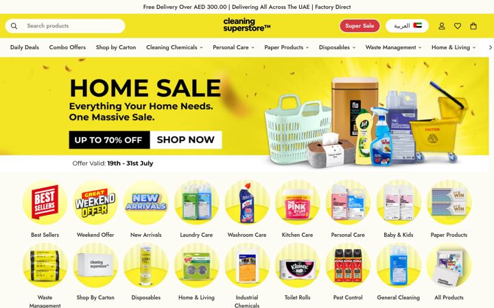 Screenshot of cleaningsuperstore.com