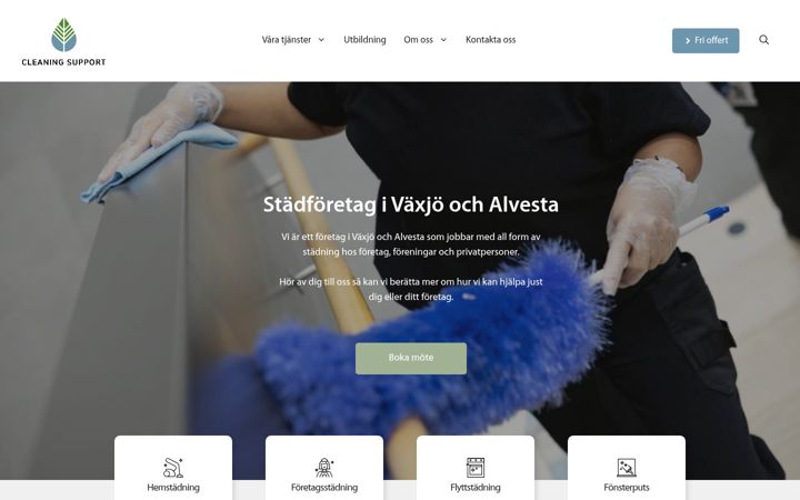 Screenshot of cleaningsupport.se