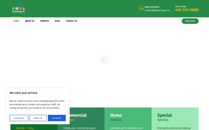 Captura de pantalla de cleaningviz.ca