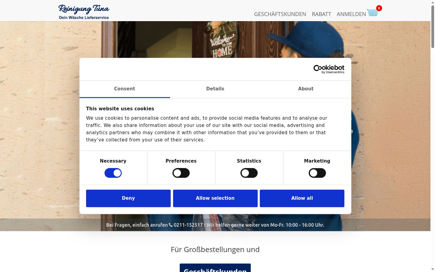 Sutikimo reklamjuostės, rodytos prieš bet kokią sąveiką, ekrano kopija