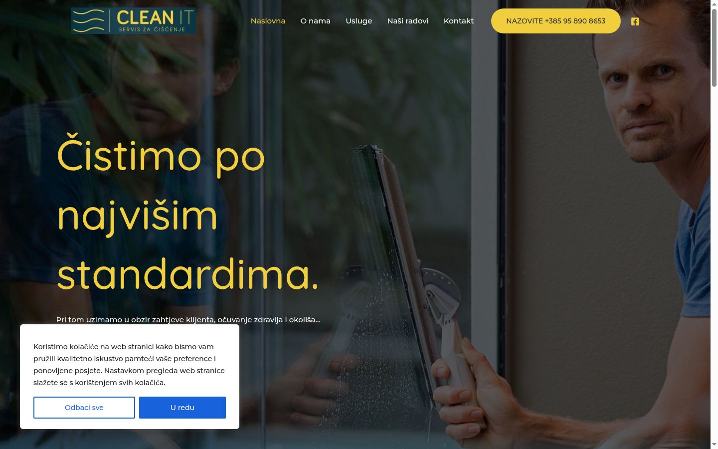 Snímka obrazovky banera súhlasu zobrazeného pred akoukoľvek interakciou