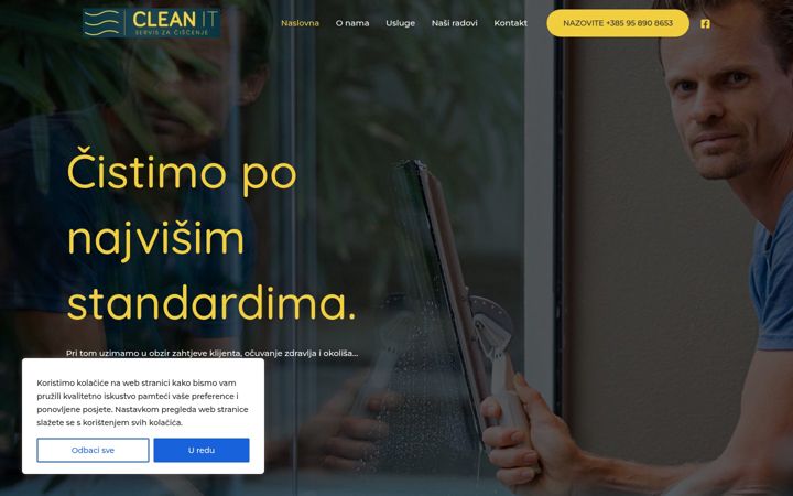 Screenshot van cleanit.hr