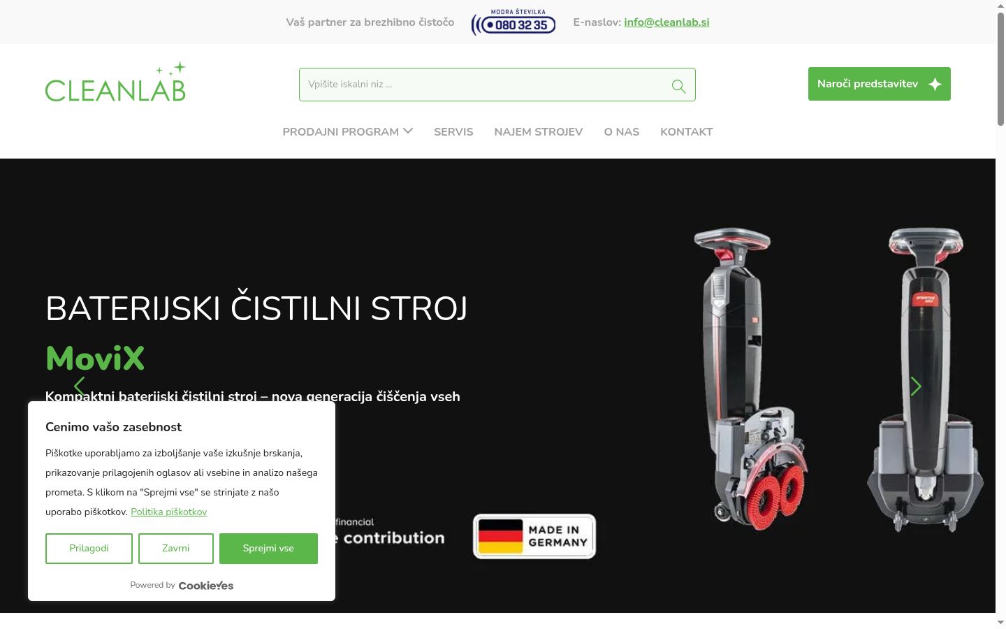 Screenshot des Einwilligungsbanners vor jeglicher Interaktion