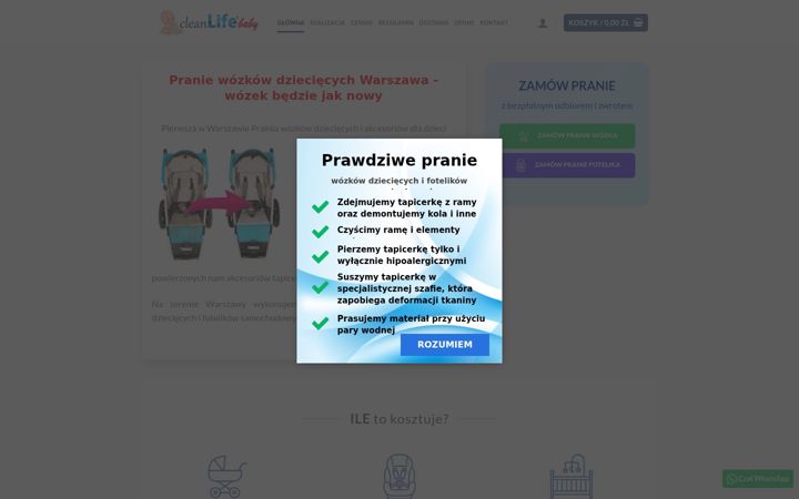 Screenshot ta' cleanlifebaby.pl