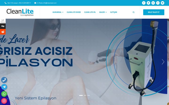 Ekrānuzņēmums no cleanlite.com.tr