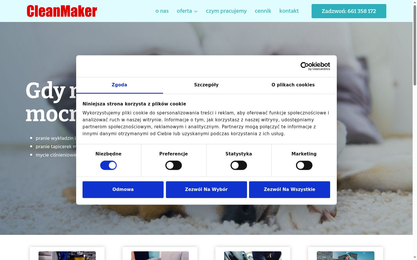 Screenshot del banner di consenso mostrato prima di qualsiasi interazione