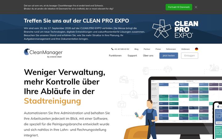 Screenshot of cleanmanager.ch