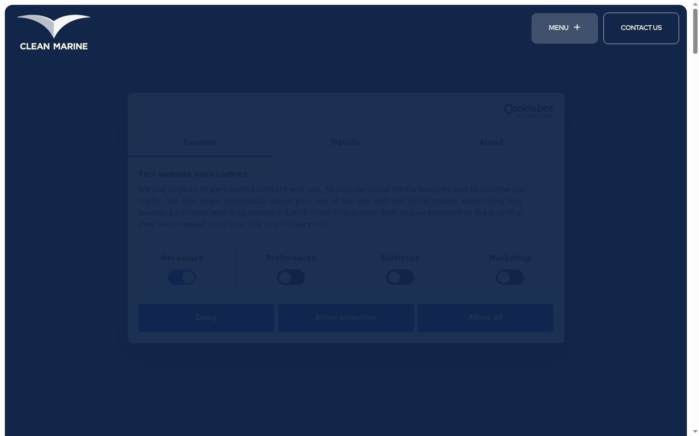 Screenshot of the consent banner shown before any interaction