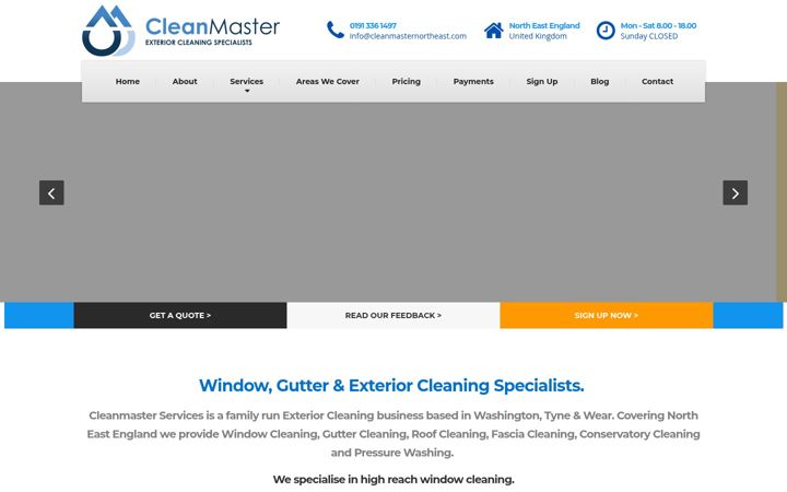 Screenshot of cleanmasternortheast.com