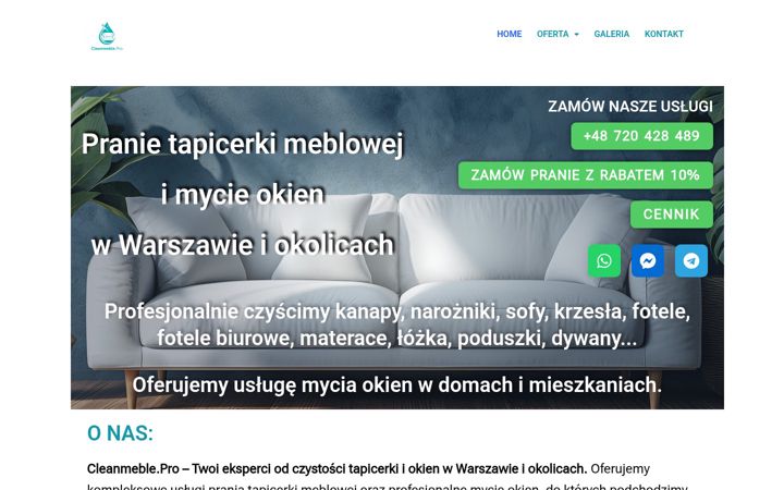 Screenshot of cleanmeblepro.pl